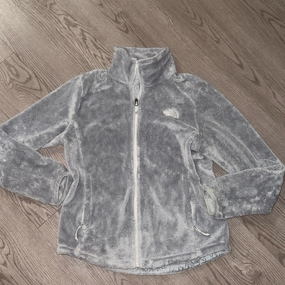 The North Face Women's Gray Plush Fleece Zip-Up Jacket